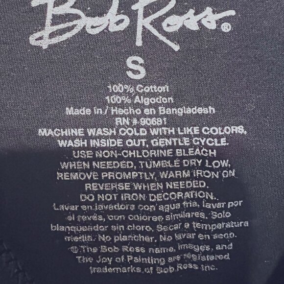 Bob Ross-No Mistakes Just Happy Accidents Women's T Shirt-Size Small-Black Multi - Picture 9 of 10